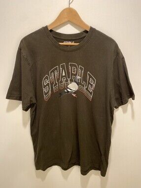 Staple Pigeon Mens Graphic T-Shirt Large Black Collegiate Logo Streetwear Tee